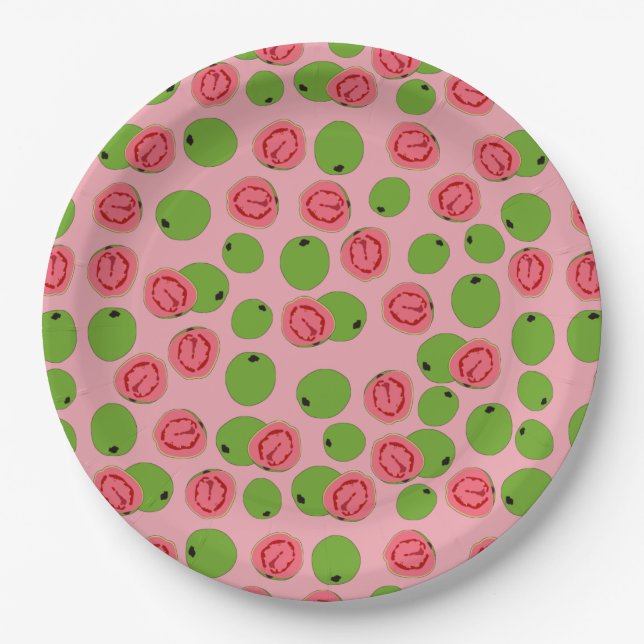 Assiettes En Carton Motif de fruits de goyave (Devant)