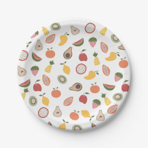 Assiettes En Carton Motif de fruits rustiques