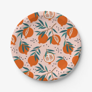 Assiettes En Carton Motif de grenade coloré