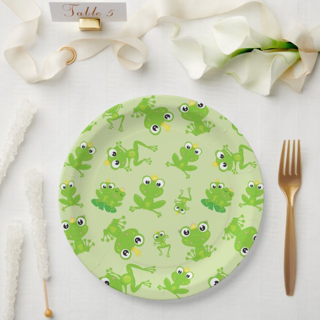 Assiettes En Carton Motif de grenouille, Grenouilles mignonnes, Grenou (Mariage)