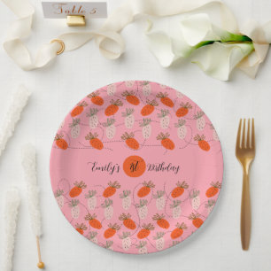 Assiettes En Carton Motif de griffes blanc rose