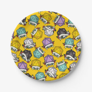 Assiettes En Carton Motif de jeu de dés D20
