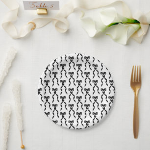 Assiettes En Carton Motif de la Bow Noir