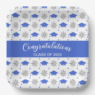 Assiettes En Carton Motif de la casquette bleue et blanche