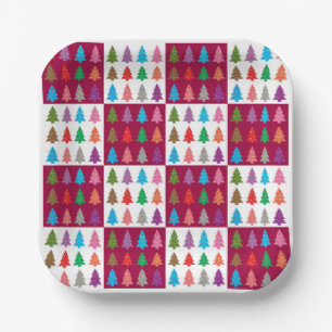 Assiettes En Carton Motif de la courtepointe de Noël