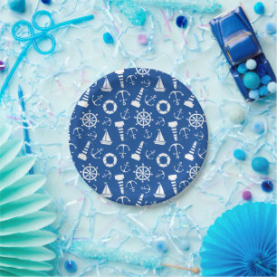 Assiettes En Carton Motif de la mer bleue