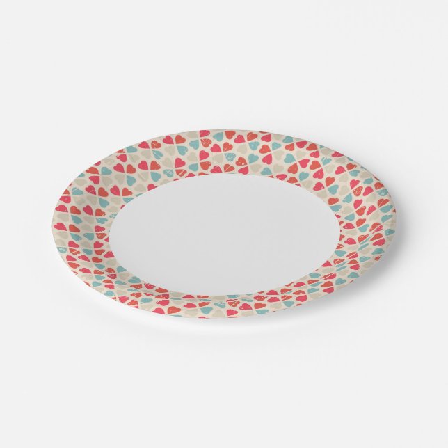 Assiettes En Carton Motif de la Saint Valentin (Angle)