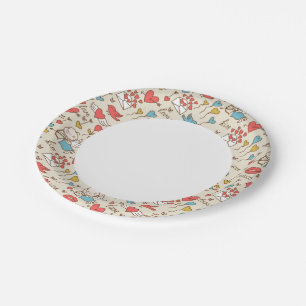 Assiettes En Carton Motif de la Saint Valentin avec Cupidon