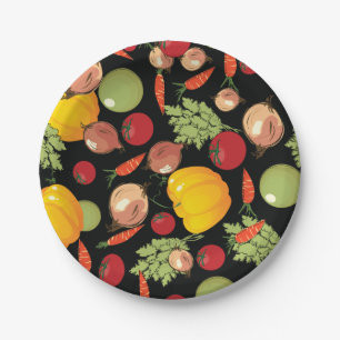 Assiettes En Carton Motif de légumes