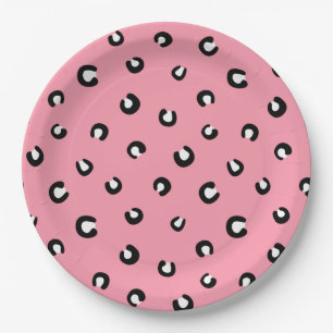 Assiettes En Carton Motif de léopard rose