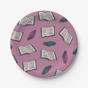 Assiettes En Carton Motif de livre