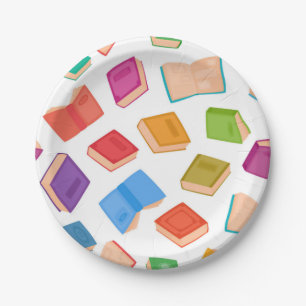 Assiettes En Carton Motif de livre