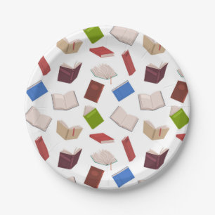 Assiettes En Carton Motif de livre