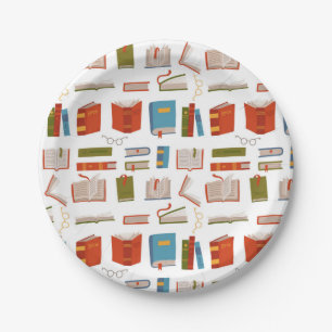 Assiettes En Carton Motif de livre