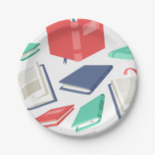 Assiettes En Carton Motif de livre