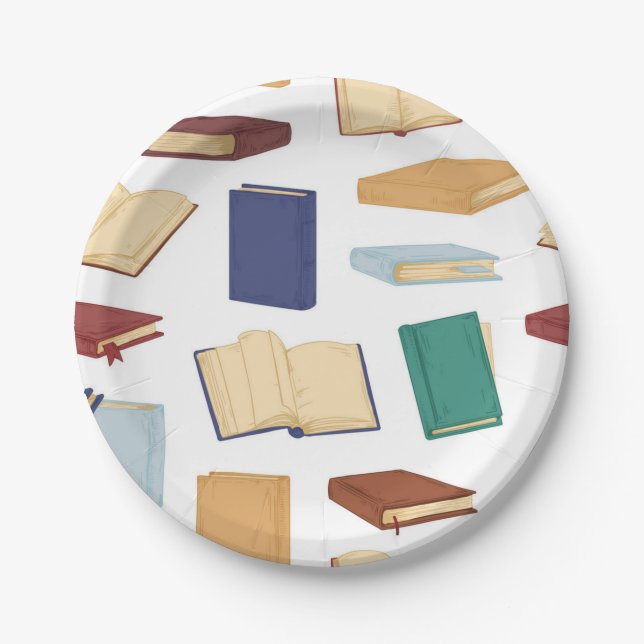 Assiettes En Carton Motif de livre (Devant)