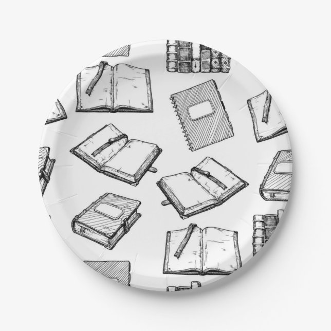 Assiettes En Carton Motif de livre (Devant)