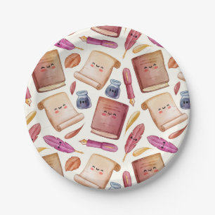 Assiettes En Carton Motif de livre