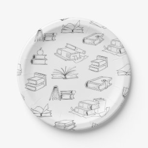 Assiettes En Carton Motif de livre
