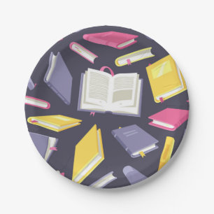 Assiettes En Carton Motif de livre