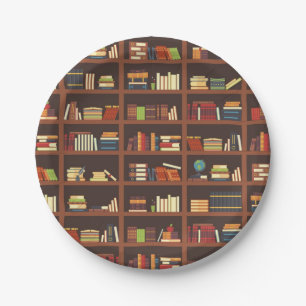 Assiettes En Carton Motif de livre