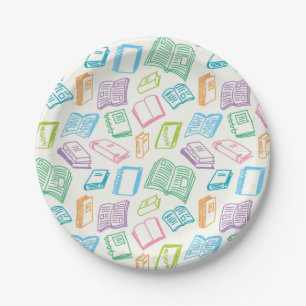 Assiettes En Carton Motif de livre