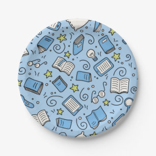 Assiettes En Carton Motif de livre