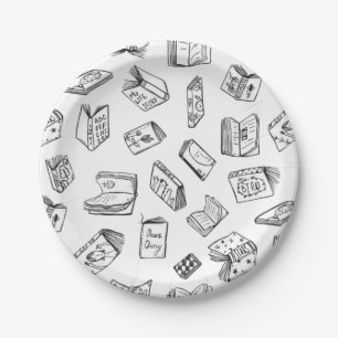 Assiettes En Carton Motif de livre