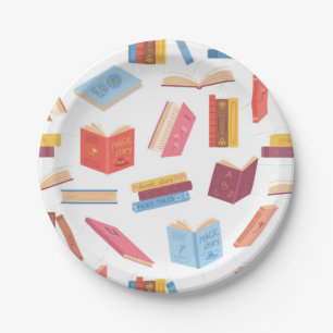 Assiettes En Carton Motif de livre