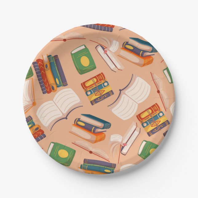 Assiettes En Carton Motif de livre (Devant)