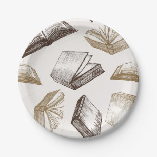 Assiettes En Carton Motif de livre