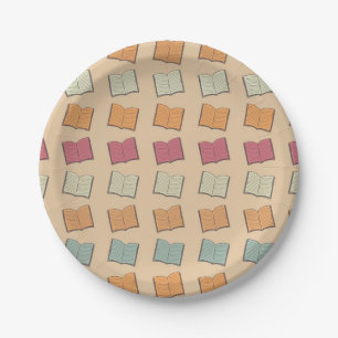 Assiettes En Carton Motif de livre