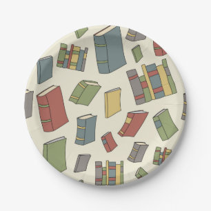 Assiettes En Carton Motif de livre