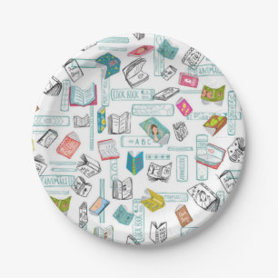 Assiettes En Carton Motif de livre