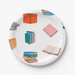 Assiettes En Carton Motif de livre
