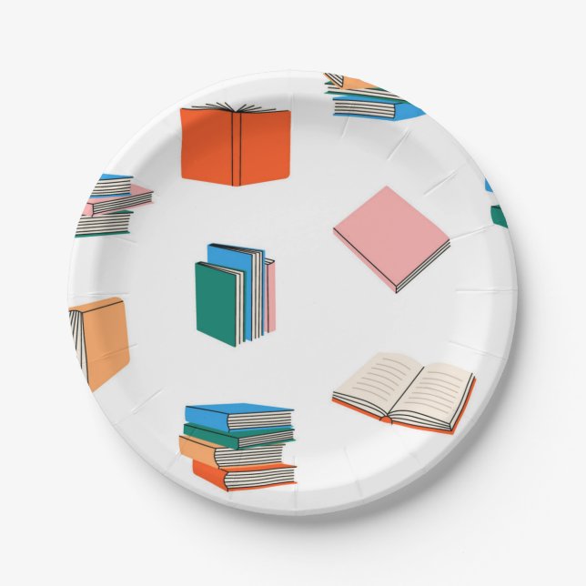 Assiettes En Carton Motif de livre (Devant)