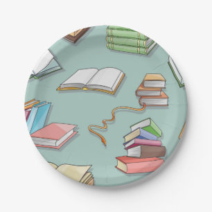 Assiettes En Carton Motif de livre