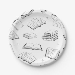 Assiettes En Carton Motif de livre