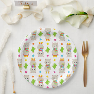 Assiettes En Carton Motif De Llamas, Cute Llamas, Alpacas, Cactus