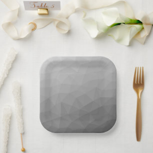 Assiettes En Carton Motif de maille géométrique à dégradé gris