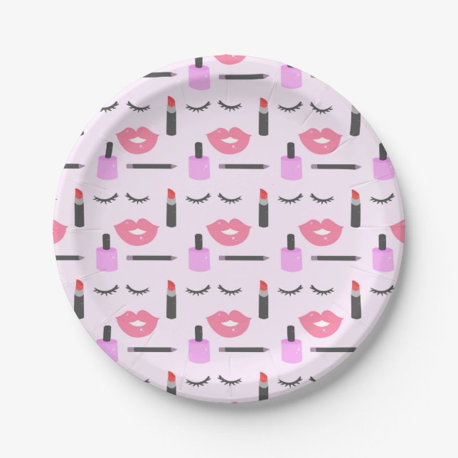 Assiettes En Carton Motif de maquillage (Devant)