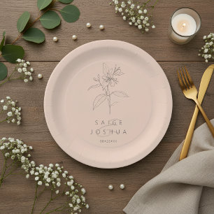 Assiettes En Carton Motif de mariage Jardin Lavé par le Soleil ID1283
