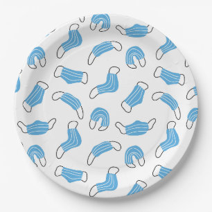 Assiettes En Carton motif de masque Médicale