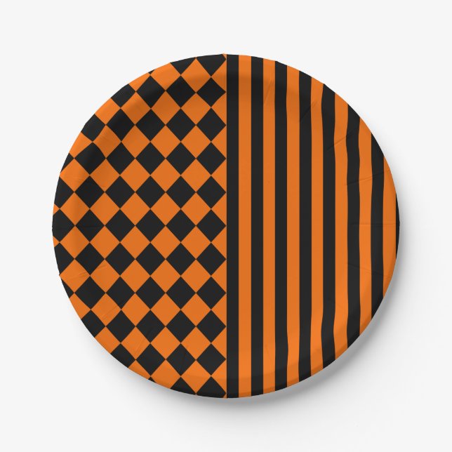 Assiettes En Carton Motif de mélange de Halloween (Devant)