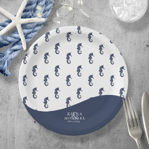 Assiettes En Carton Motif de mer Blue Wave V1 ID836