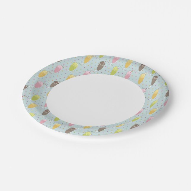 Assiettes En Carton Motif de Milkshake (Angle)