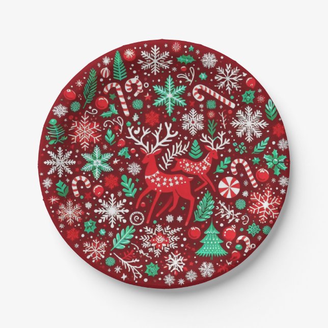 Assiettes En Carton Motif de Noël (Devant)