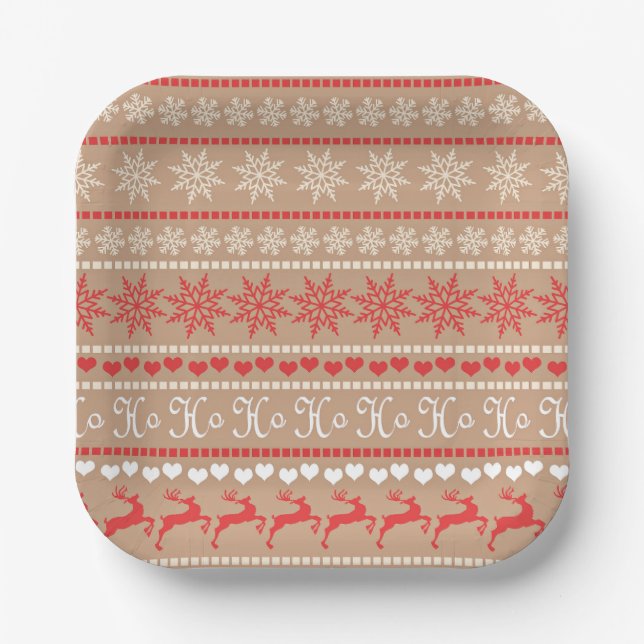 Assiettes En Carton Motif de Noël (Recto)