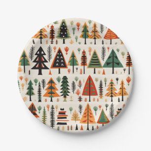 Assiettes En Carton Motif de Noël d'art populaire scandinave