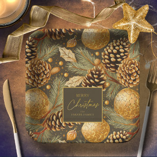 Assiettes En Carton Motif de Noël Earth Tones #29 ID1009